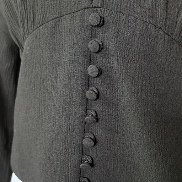 Abercrombie & Fitch Black Long Sleeve  Button-Up Top Size Small - Picture 7 of 14